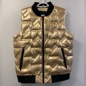 Beautiful BRAND NEW w/ TAGS rare gold Bertigo Down Fill puffer vest jacket